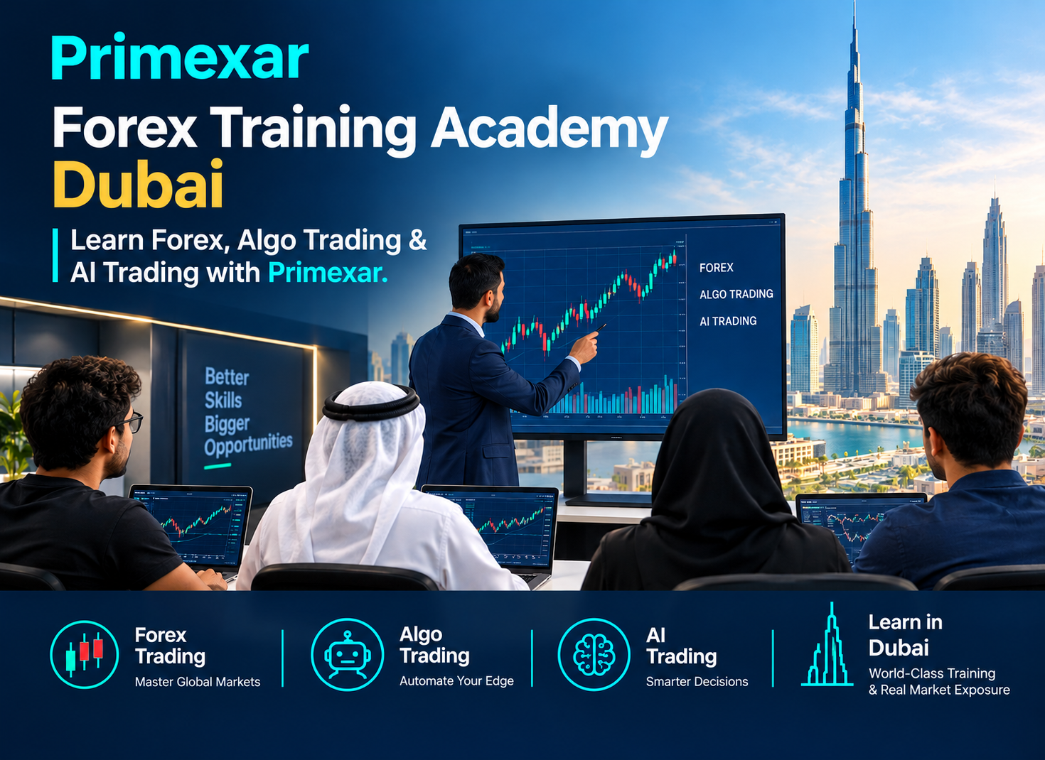 Dubai Forex Training Academy for AI & Algo Trading with Primexar
